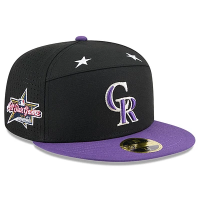 Men's New Era Black/Purple  Colorado Rockies 2025 MLB All-Star Game Side Patch 59FIFTY Fitted Hat