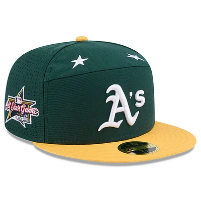 Men's New Era Green/Gold  Athletics 2025 MLB All-Star Game Side Patch 59FIFTY Fitted Hat