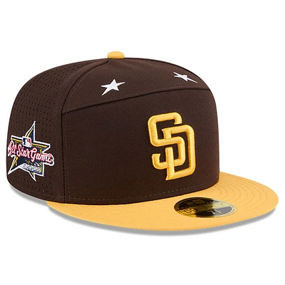 Men's New Era Brown/Gold  San Diego Padres 2025 MLB All-Star Game Side Patch 59FIFTY Fitted Hat