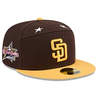 Men's New Era Brown/Gold  San Diego Padres 2025 MLB All-Star Game Side Patch 59FIFTY Fitted Hat