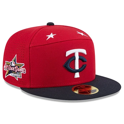 Men's New Era Red/Navy  Minnesota Twins 2025 MLB All-Star Game Side Patch 59FIFTY Fitted Hat
