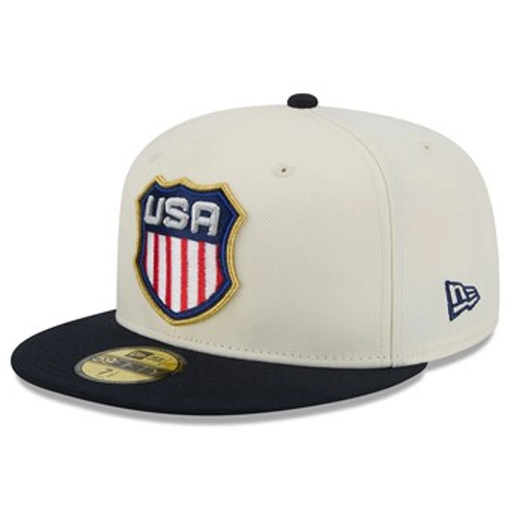 Men's New Era /Navy USA 2025 4 Nations Face-Off 59FIFTY Fitted Hat