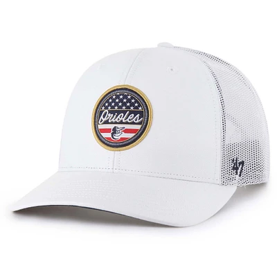 Men's '47 White Baltimore Orioles Homage Adjustable Trucker Hat