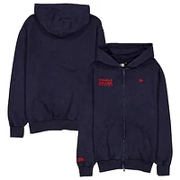 Men's New Era  Navy Red Bull Racing Oversized Full-Zip Hoodie