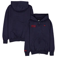 Men's New Era  Navy Red Bull Racing Oversized Full-Zip Hoodie