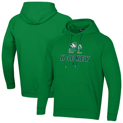 Men's Under Armour  Green Notre Dame Fighting Irish Hockey Rival Fleece Pullover Hoodie