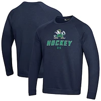 Men's Under Armour  Navy Notre Dame Fighting Irish Hockey Rival Fleece Pullover Sweatshirt