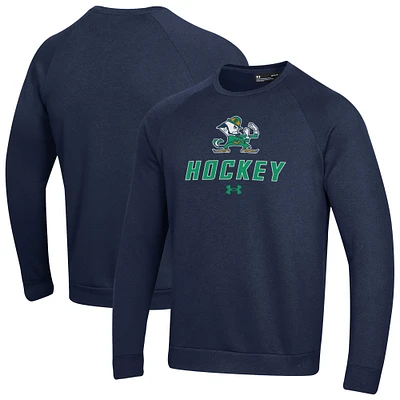 Men's Under Armour  Navy Notre Dame Fighting Irish Hockey Rival Fleece Pullover Sweatshirt