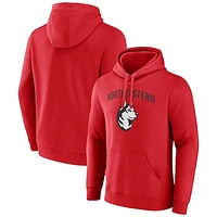 Men's Red Northeastern Huskies Primary Logo Pullover Hoodie