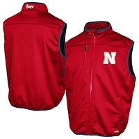 Men's Franchise Club Scarlet Nebraska Huskers Softshell Full-Zip Vest