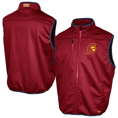 Men's Franchise Club Cardinal USC Trojans Softshell Full-Zip Vest