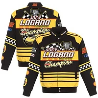 Men's JH Design Black Joey Logano 2024 NASCAR Cup Series Champion Twill Full-Button Jacket