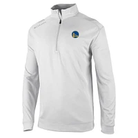 Men's Columbia White Golden State Warriors Oakland Downs Quarter-Zip Pullover