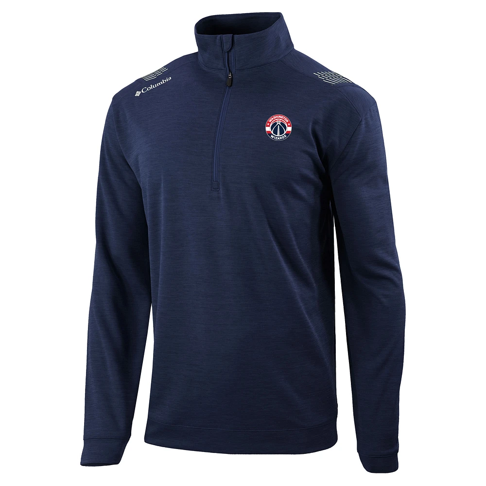 Men's Columbia Navy Washington Wizards Oakland Downs Quarter-Zip Pullover