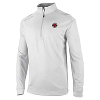 Men's Columbia White Toronto Raptors Oakland Downs Quarter-Zip Pullover