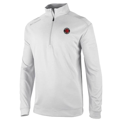 Men's Columbia White Toronto Raptors Oakland Downs Quarter-Zip Pullover