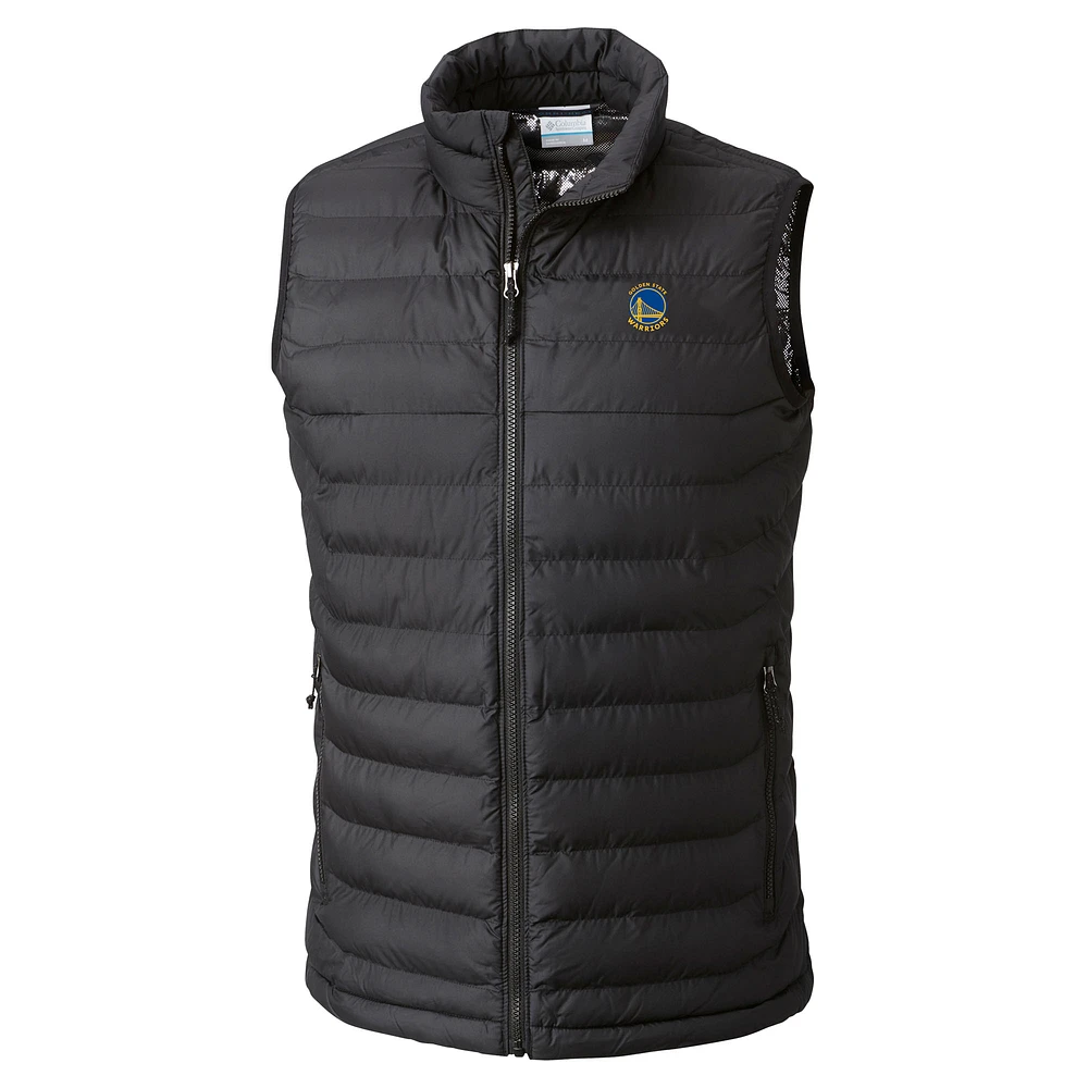 Men's Columbia Black Golden State Warriors Powder Lite Omni-Heat Reflective Full-Zip Vest