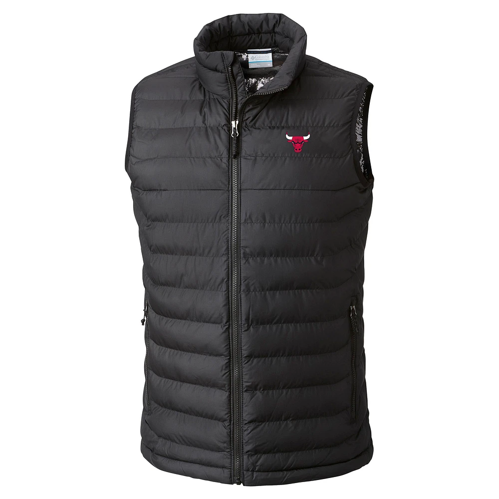 Men's Columbia Black Chicago Bulls Powder Lite Omni-Heat Reflective Full-Zip Vest