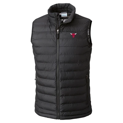 Men's Columbia Black Chicago Bulls Powder Lite Omni-Heat Reflective Full-Zip Vest
