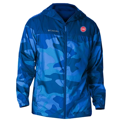 Men's Columbia Blue Detroit Pistons Camo Flash Challenger Windbreaker Full-Zip Jacket