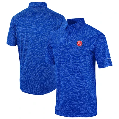 Men's Columbia Blue Detroit Pistons Omni-Wick Heading Out Polo