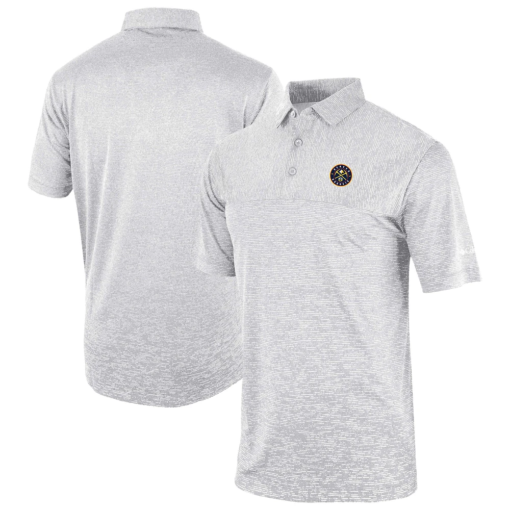 Men's Columbia Gray Denver Nuggets Omni-Wick Heading Out Polo