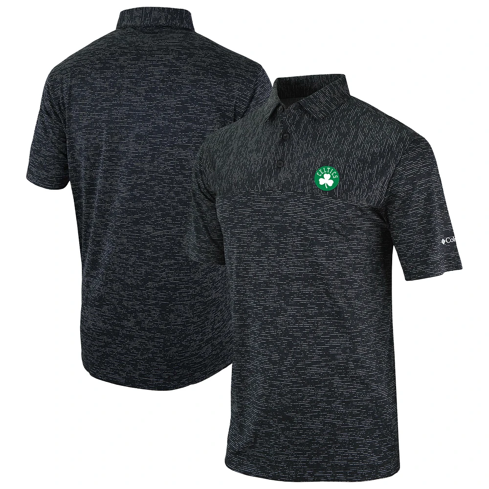 Men's Columbia Black Boston Celtics Omni-Wick Heading Out Polo