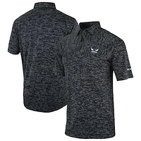 Men's Columbia Black Charlotte Hornets Omni-Wick Heading Out Polo