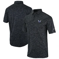 Men's Columbia Black Charlotte Hornets Omni-Wick Heading Out Polo