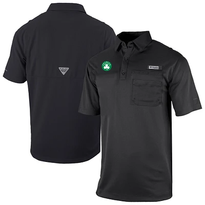 Men's Columbia Black Boston Celtics Omni-Wick Flycaster Pocket Polo