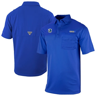 Men's Columbia Blue Dallas Mavericks Omni-Wick Flycaster Pocket Polo