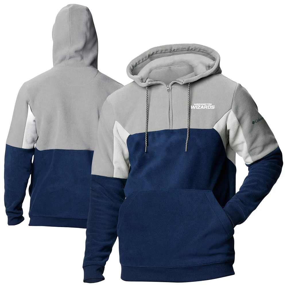 Men's Columbia Navy Washington Wizards Lodge Quarter-Zip Hoodie