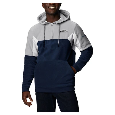 Men's Columbia Navy Denver Nuggets Lodge Quarter-Zip Hoodie