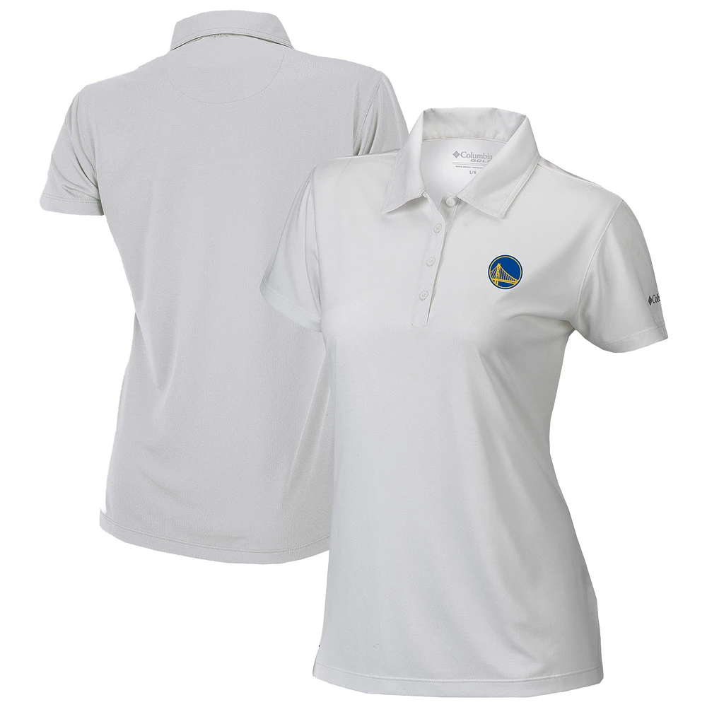 Women's Columbia White Golden State Warriors Omni-Wick Birdie Polo