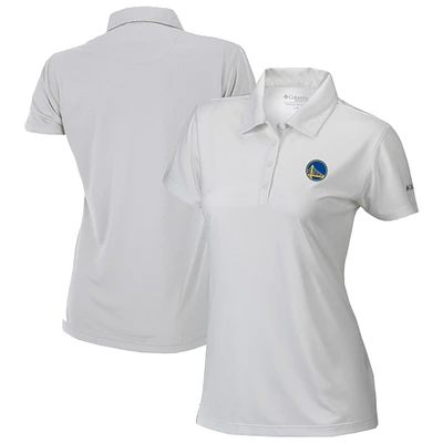 Women's Columbia White Golden State Warriors Omni-Wick Birdie Polo