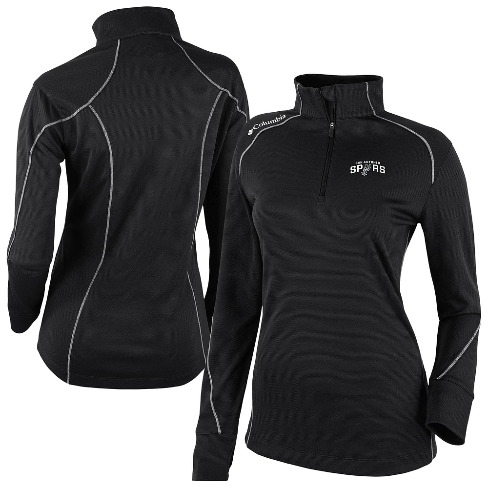 Women's Columbia Black San Antonio Spurs Omni-Wick Shotgun 2.0 Quarter-Zip Pullover Top