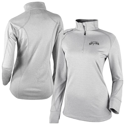 Women's Columbia Heather Gray San Antonio Spurs Omni-Wick Shotgun 2.0 Quarter-Zip Pullover Top