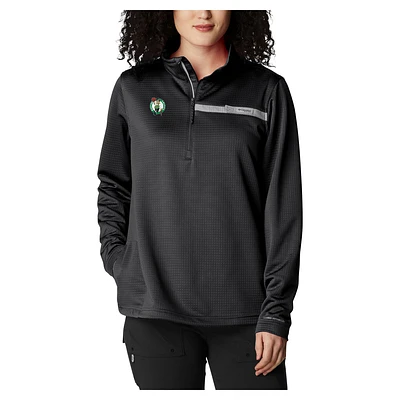 Women's Columbia Black Boston Celtics Skiff Guide Fleece Pullover Top