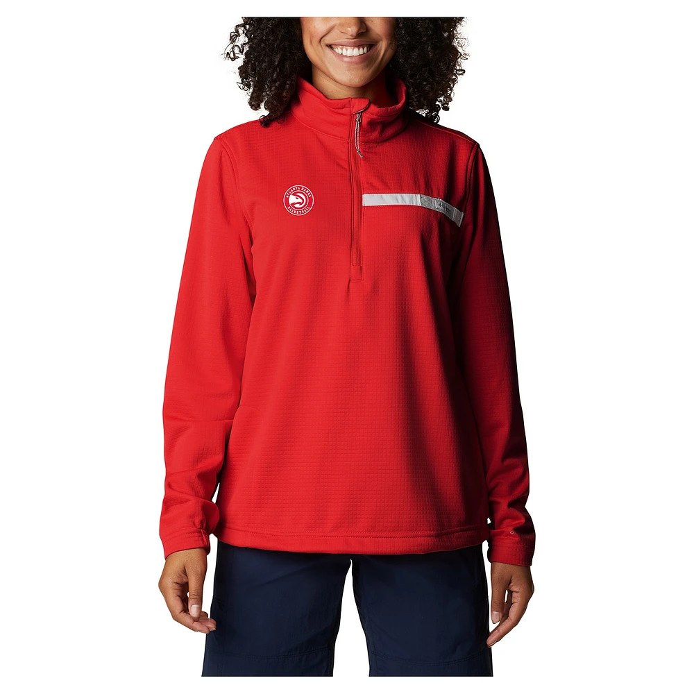 Women's Columbia Red Atlanta Hawks Skiff Guide Fleece Pullover Top