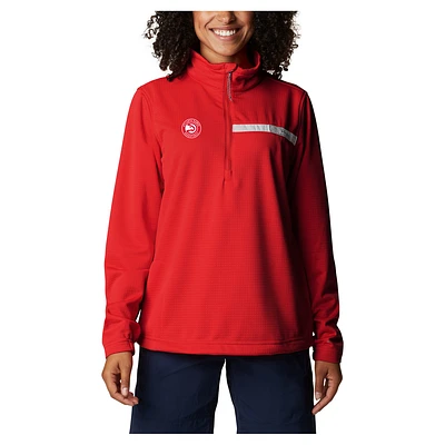 Women's Columbia Red Atlanta Hawks Skiff Guide Fleece Pullover Top