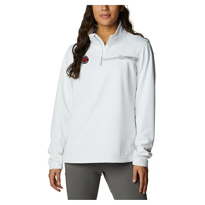 Women's Columbia White Toronto Raptors Skiff Guide Fleece Pullover Top