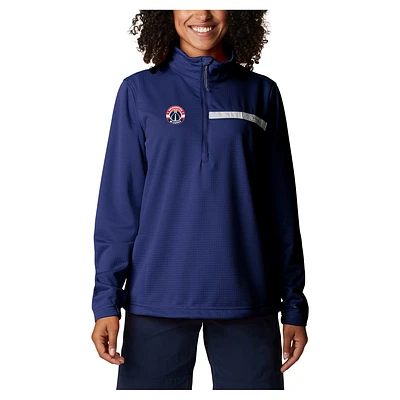 Women's Columbia Navy Washington Wizards Skiff Guide Fleece Pullover Top