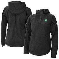 Women's Columbia  Black Boston Celtics Sweater Weather Quarter-Snap Hoodie