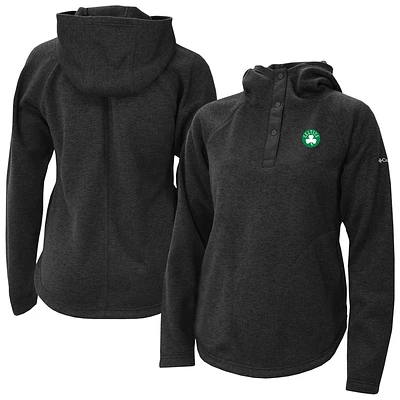Women's Columbia  Black Boston Celtics Sweater Weather Quarter-Snap Hoodie