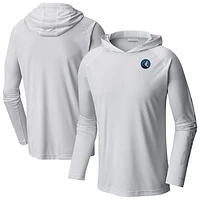 Men's Columbia  White Minnesota Timberwolves PFG Super Terminal Tackle Hoodie