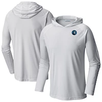 Men's Columbia  White Minnesota Timberwolves PFG Super Terminal Tackle Hoodie