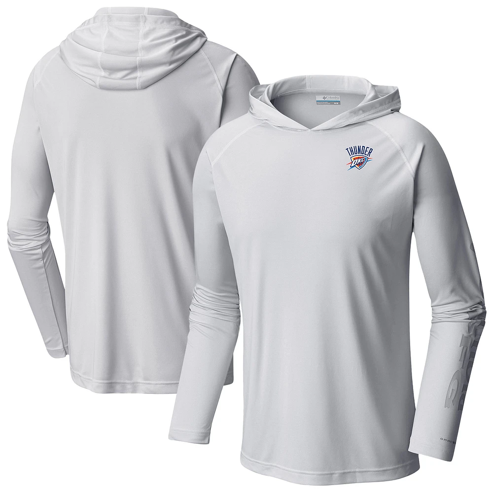 Men's Columbia White Oklahoma City Thunder PFG Super Terminal Tackle Hoodie