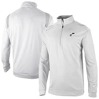 Men's Columbia White Utah Jazz Oakland Downs Omni-Wick Quarter-Zip Top