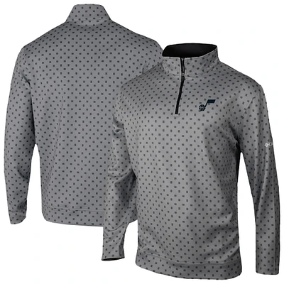Men's Columbia Gray Utah Jazz Wickham Hills Omni-Wick Quarter-Zip Jacket