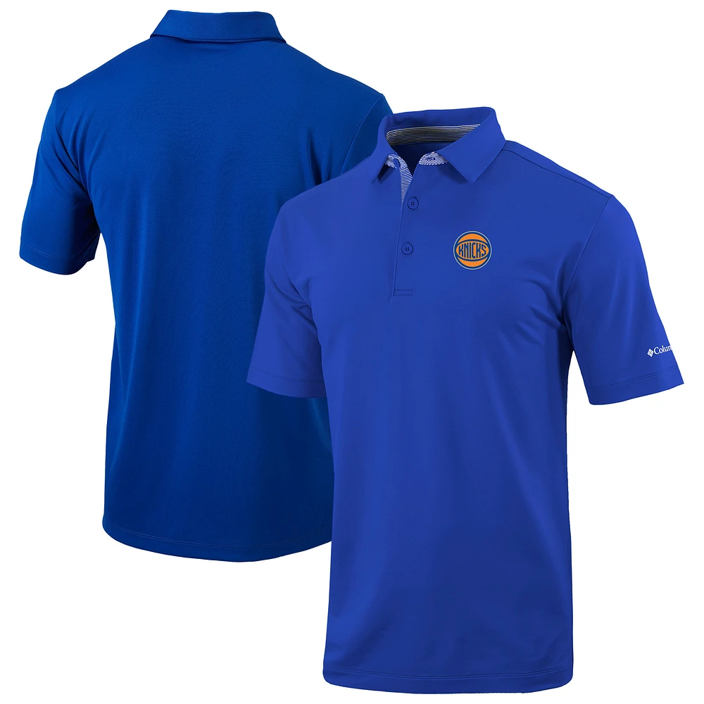 Men's Columbia Blue New York Knicks Omni-Wick Even Lie Polo
